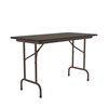 Correll Rectangle Commerical Folding Utility Table, 24" W, 48" L, 29" H, High Pressure Laminate Top, Walnut CF2448PX-01